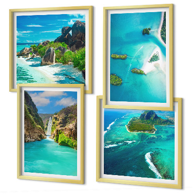 Set tablouri gata de agățat Insule tropicale turcoaz