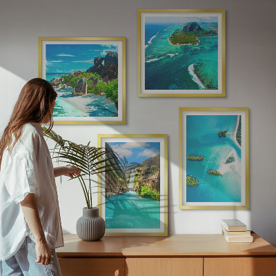 Set tablouri gata de agățat Insule tropicale turcoaz