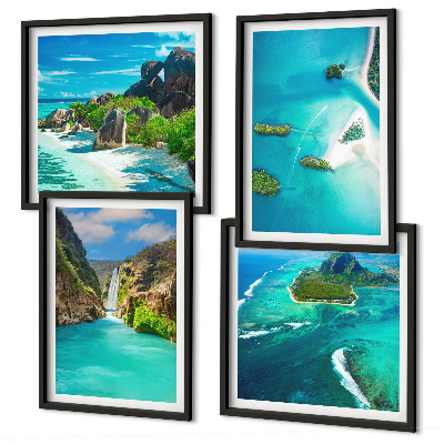 Set tablouri gata de agățat Insule tropicale turcoaz