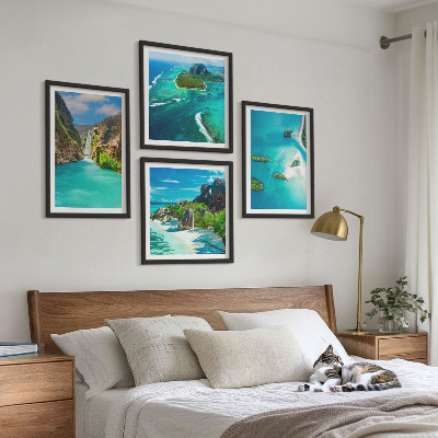 Set tablouri gata de agățat Insule tropicale turcoaz