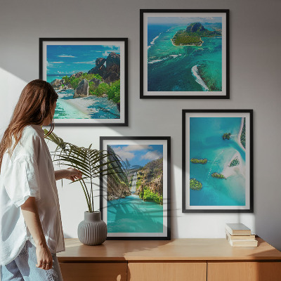 Set tablouri gata de agățat Insule tropicale turcoaz