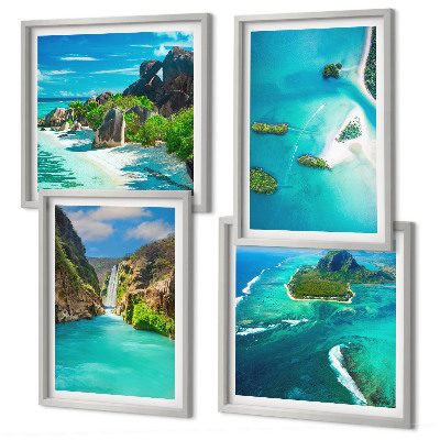 Set tablouri gata de agățat Insule tropicale turcoaz