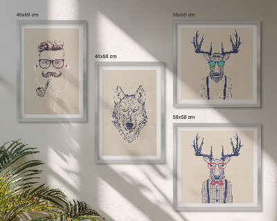 Compoziție de tablouri pentru perete Portrete elegante de animale