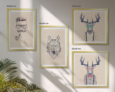 Compoziție de tablouri pentru perete Portrete elegante de animale