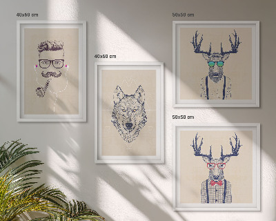 Compoziție de tablouri pentru perete Portrete elegante de animale