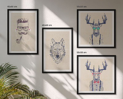 Compoziție de tablouri pentru perete Portrete elegante de animale