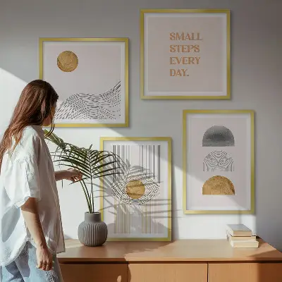 Set de tablouri cu forme geometrice abstracte gata de agățat