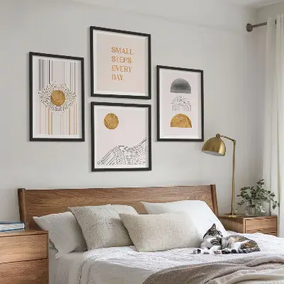 Set de tablouri cu forme geometrice abstracte gata de agățat