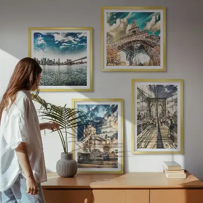 Set de tablouri gata de agățat cu poduri și turnuri din orașele europene