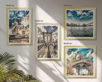 Set de tablouri gata de agățat cu poduri și turnuri din orașele europene
