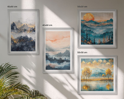 Compoziție de tablouri pentru perete Abstracțiuni pictate ale naturii