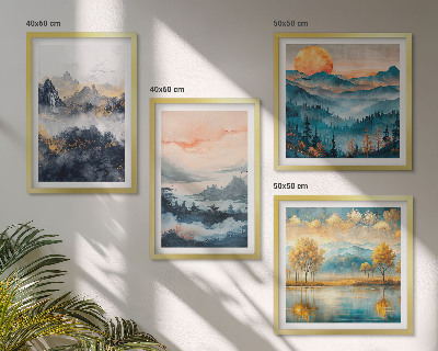 Compoziție de tablouri pentru perete Abstracțiuni pictate ale naturii