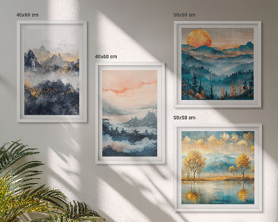 Compoziție de tablouri pentru perete Abstracțiuni pictate ale naturii