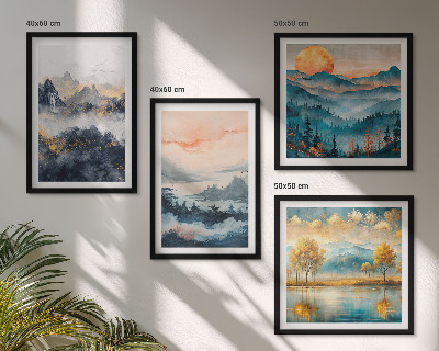 Compoziție de tablouri pentru perete Abstracțiuni pictate ale naturii
