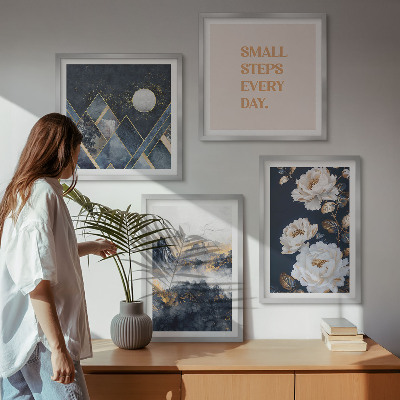 Set tablouri gata de agățat Inspirație pentru flori de munți abstracti