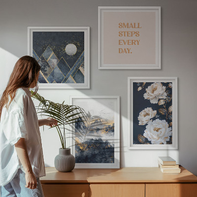 Set tablouri gata de agățat Inspirație pentru flori de munți abstracti