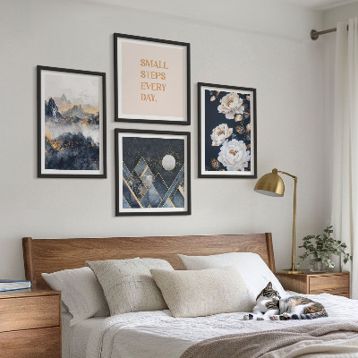 Set tablouri gata de agățat Inspirație pentru flori de munți abstracti