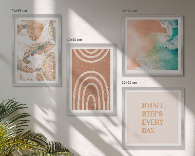 Compoziție de tablouri pentru perete Litere delicate cu frunze boho