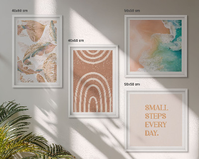 Compoziție de tablouri pentru perete Litere delicate cu frunze boho