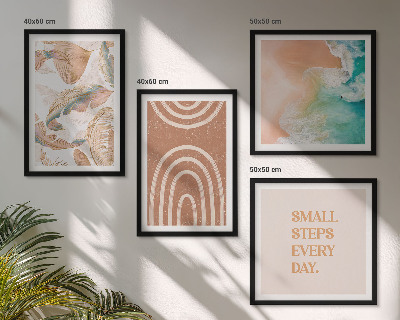 Compoziție de tablouri pentru perete Litere delicate cu frunze boho