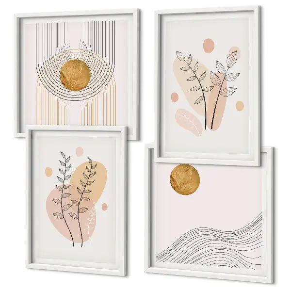 Set de tablouri cu desene minimaliste cu plante gata de agățat