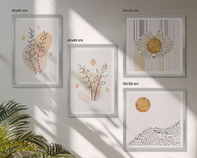 Set tablouri gata de agățat Desene minimaliste cu plante