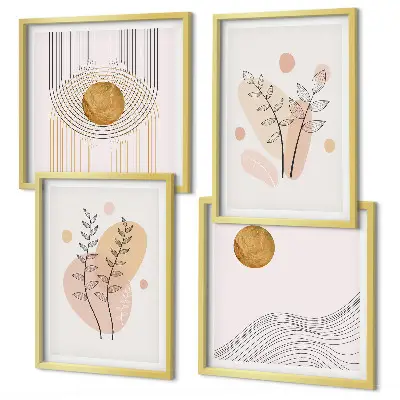 Set de tablouri cu desene minimaliste cu plante gata de agățat