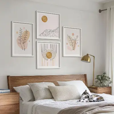 Set de tablouri cu desene minimaliste cu plante gata de agățat
