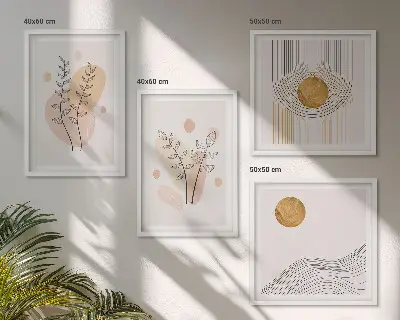 Set de tablouri cu desene minimaliste cu plante gata de agățat
