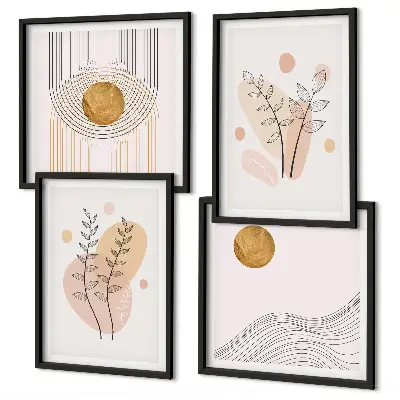 Set de tablouri cu desene minimaliste cu plante gata de agățat