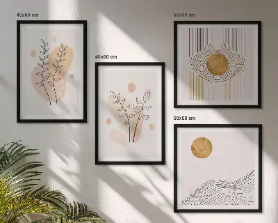 Set de tablouri cu desene minimaliste cu plante gata de agățat