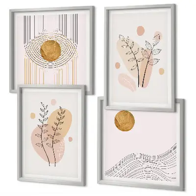 Set de tablouri cu desene minimaliste cu plante gata de agățat