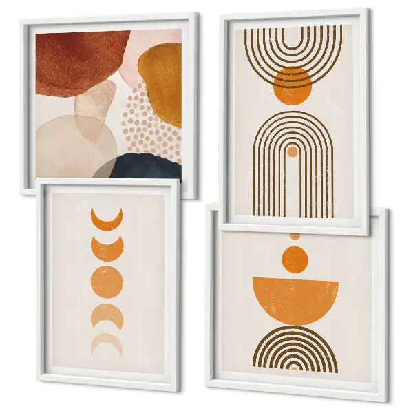 Compoziție de tablouri pentru perete cu decorațiuni minimaliste în stil boho