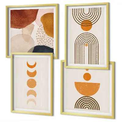 Compoziție de tablouri pentru perete cu decorațiuni minimaliste în stil boho