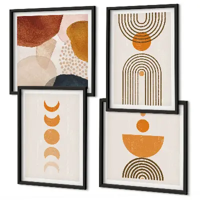 Compoziție de tablouri pentru perete cu decorațiuni minimaliste în stil boho