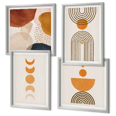 Compoziție de tablouri pentru perete cu decorațiuni minimaliste în stil boho
