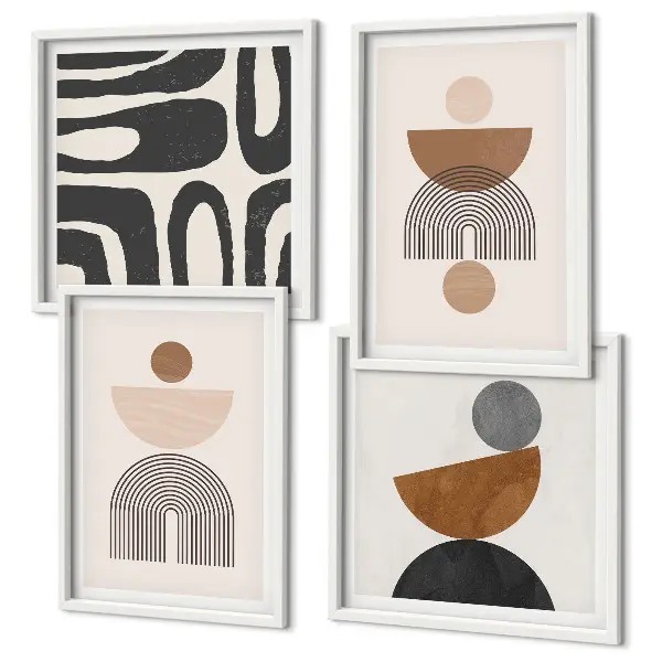 Set tablouri gata de agățat cu design boho abstract