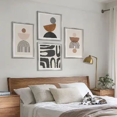 Set tablouri gata de agățat cu design boho abstract