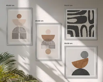 Set tablouri gata de agățat cu design boho abstract