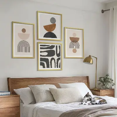 Set tablouri gata de agățat cu design boho abstract