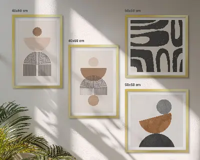 Set tablouri gata de agățat cu design boho abstract
