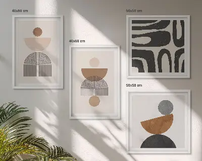 Set tablouri gata de agățat cu design boho abstract