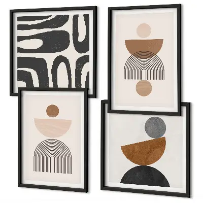 Set tablouri gata de agățat cu design boho abstract