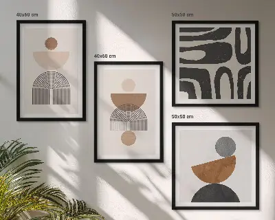 Set tablouri gata de agățat cu design boho abstract