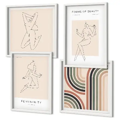 Set de tablouri decorative pentru perete cu siluete feminine