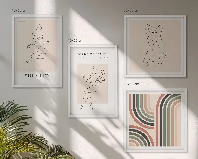 Set de tablouri decorative pentru perete cu siluete feminine