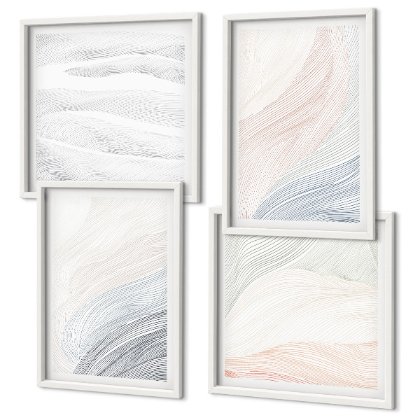 Set tablouri gata de agățat Valuri pastelate abstracte