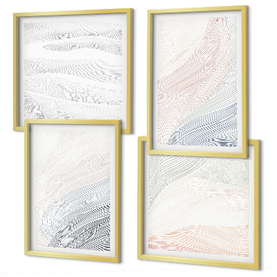 Set tablouri gata de agățat Valuri pastelate abstracte