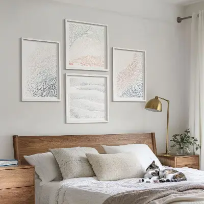 Set de tablouri Valuri pastelate abstracte gata de agățat