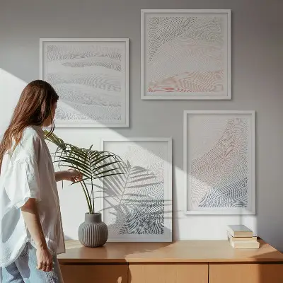 Set de tablouri Valuri pastelate abstracte gata de agățat